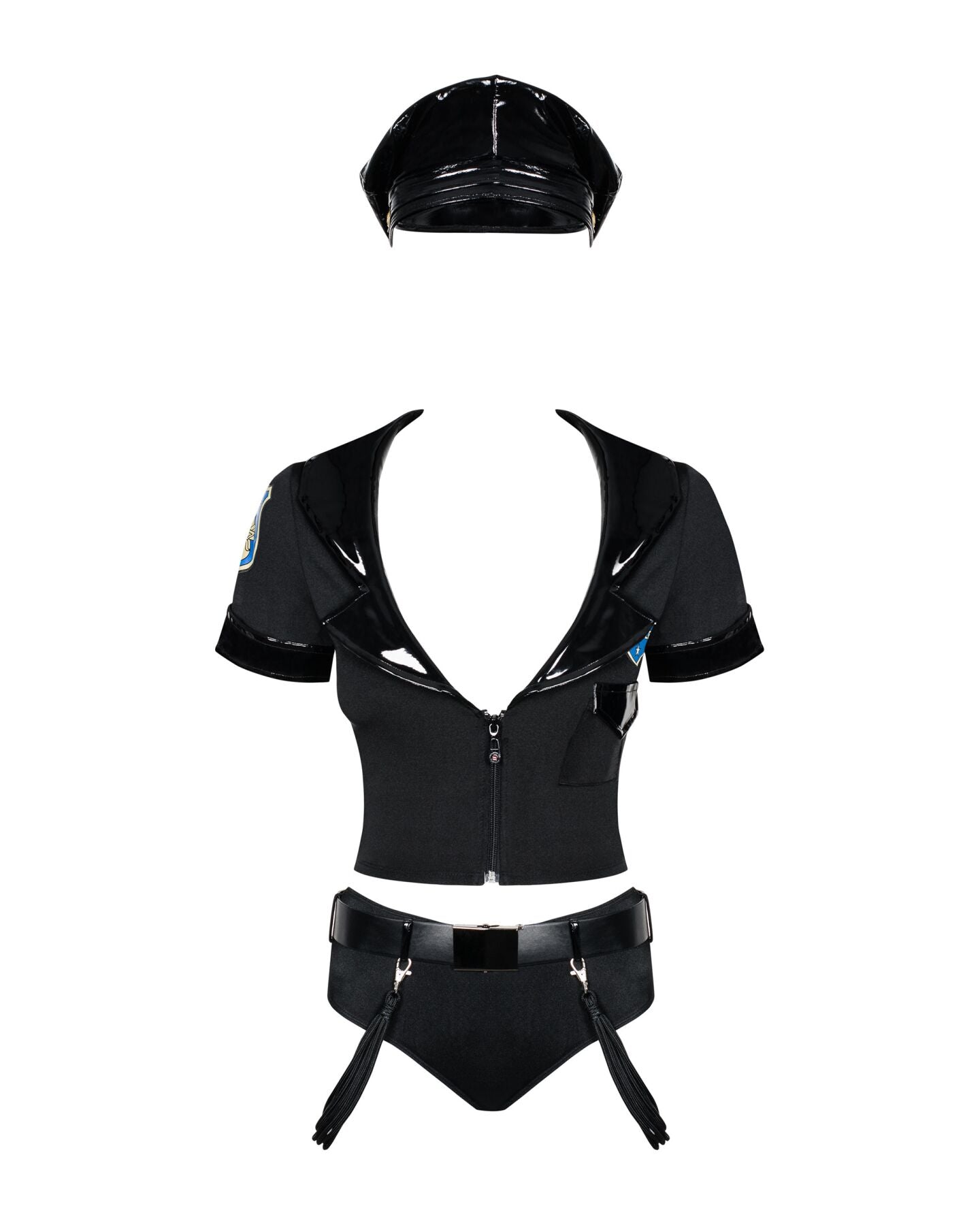 Obsessive (Польща) Еротичний костюм поліцейського Obsessive Police set S/M, black, топ, шорти, кепка, пояс, портупея