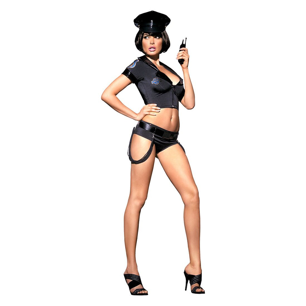 Obsessive (Польща) Еротичний костюм поліцейського Obsessive Police set S/M, black, топ, шорти, кепка, пояс, портупея
