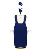 Еротичний костюм стюардеси Obsessive Stewardess uniform XS/S, blue, сукня, пілот