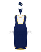 Еротичний костюм стюардеси Obsessive Stewardess uniform, сукня, пілотка, шарф, манжети