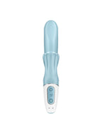 Вібратор-кролик Satisfyer Love Me Blue, гнучкий, відросток з потрійним кінчиком