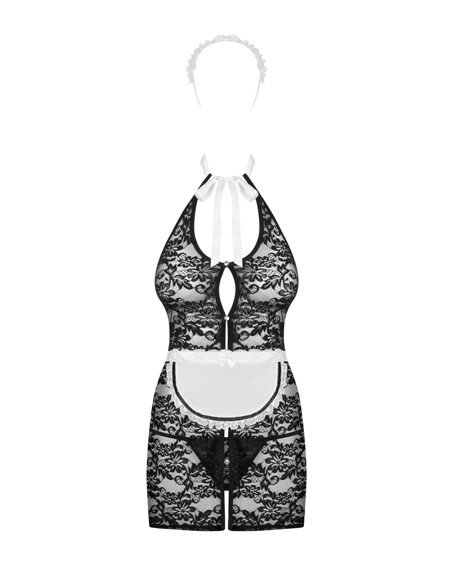 Obsessive (Польща) Еротичний костюм покоївки Obsessive Servgirl costume S/M, халат, стрінги, фартух, обруч