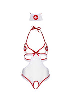 Костюм медсестри Leg Avenue Naughty Nurse, one size, боді та шапочка