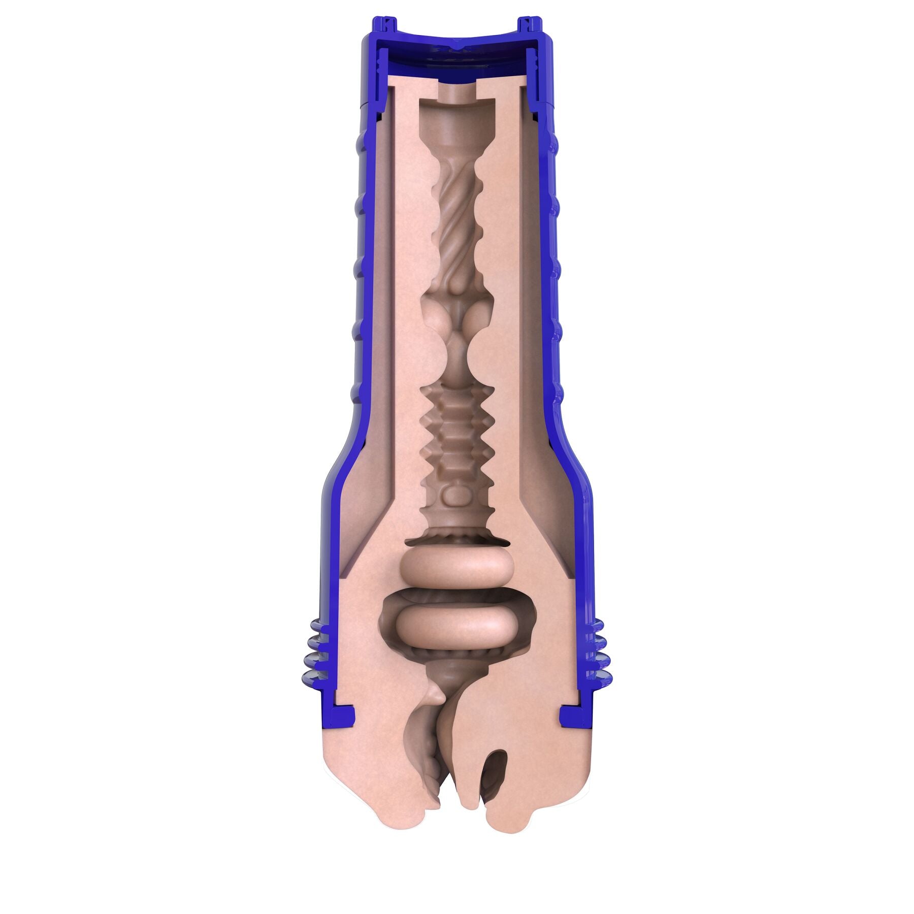 Fleshlight (США) Мастурбатор-ротик Fleshlight Boost Blow Light Medium Flesh, плаваючі кільця Turbo Tech