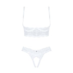Еротичний комплект Obsessive Heavenlly 2-pcs cupless set, відкриті груди, з доступом