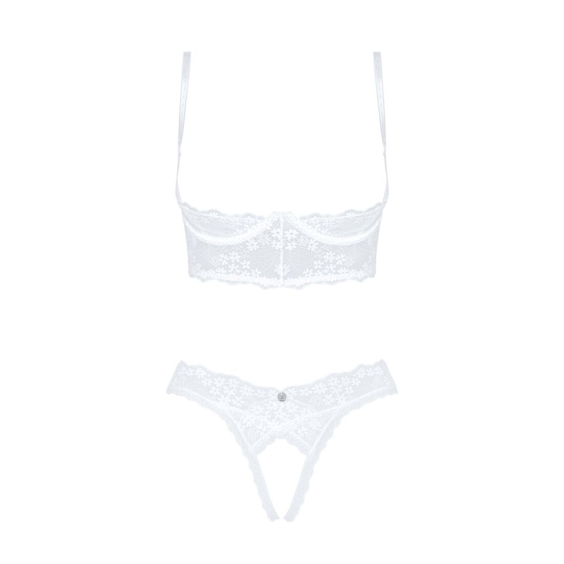 Obsessive (Польща) Еротичний комплект Obsessive Heavenlly 2-pcs cupless set XL/2XL, відкриті груди, з доступом