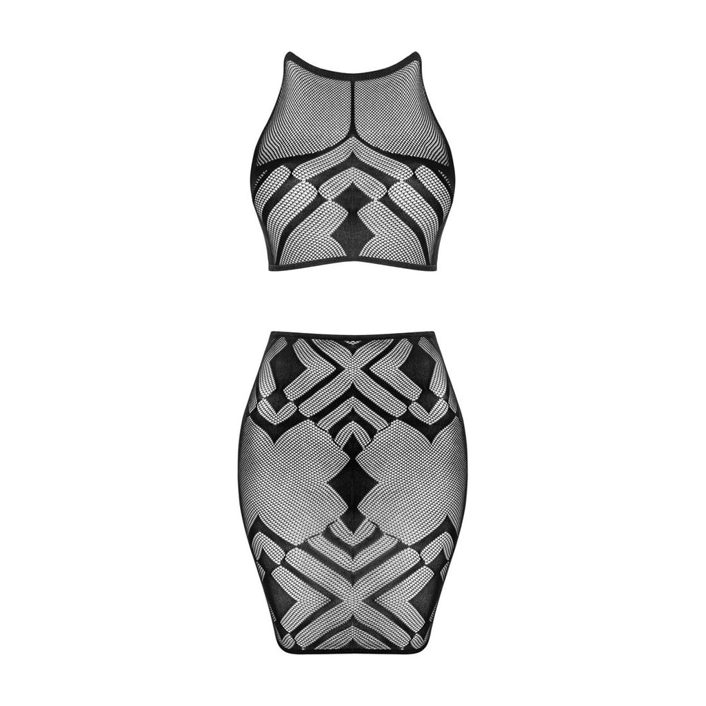Obsessive (Польща) Еротичний напівпрозорий комплект Obsessive K101 top & skirt S/M/L, топ, спідниця