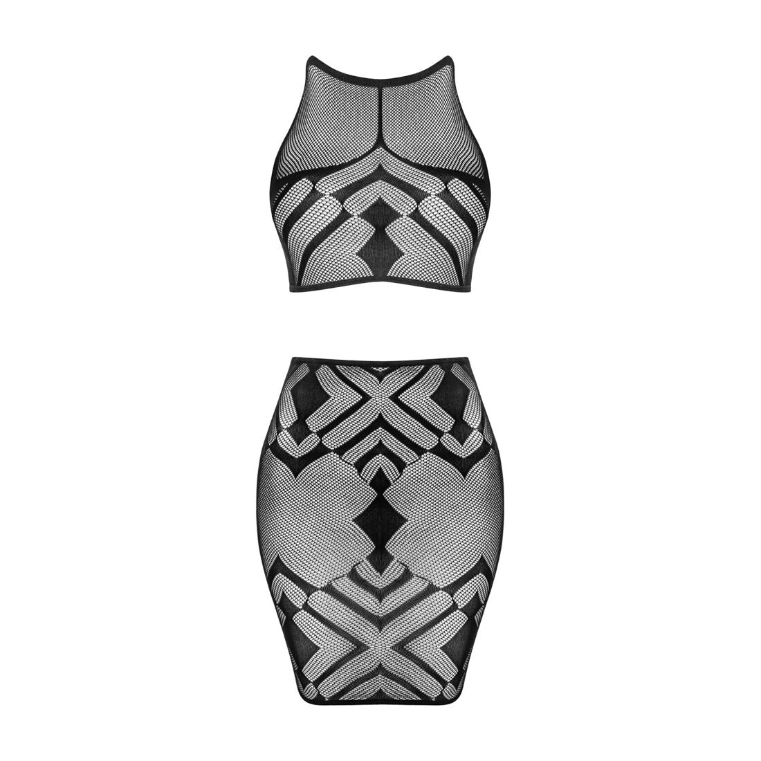 Obsessive (Польща) Еротичний напівпрозорий комплект Obsessive K101 top & skirt S/M/L, топ, спідниця