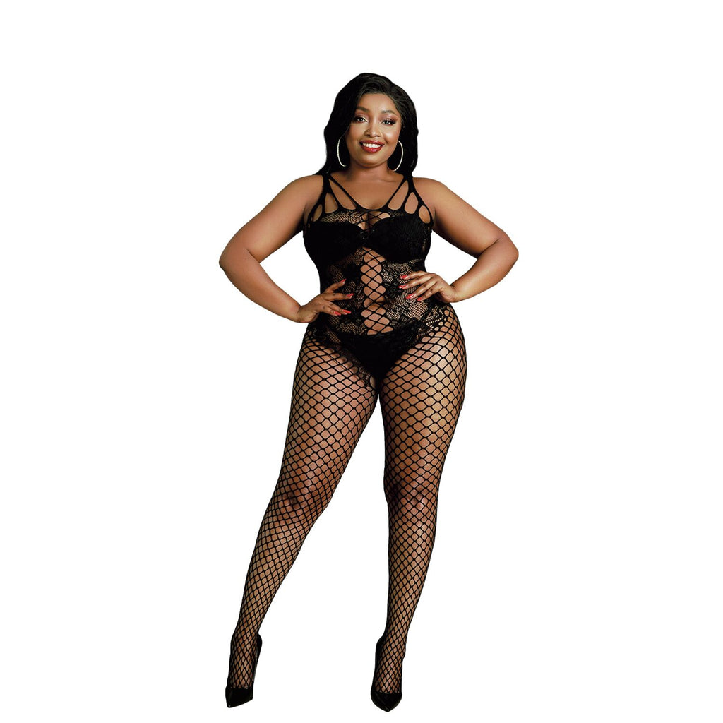 Moonlight (Іспанія) Бодістокінг Moonlight Plus Model 04 XL-XXXL Black, з доступом