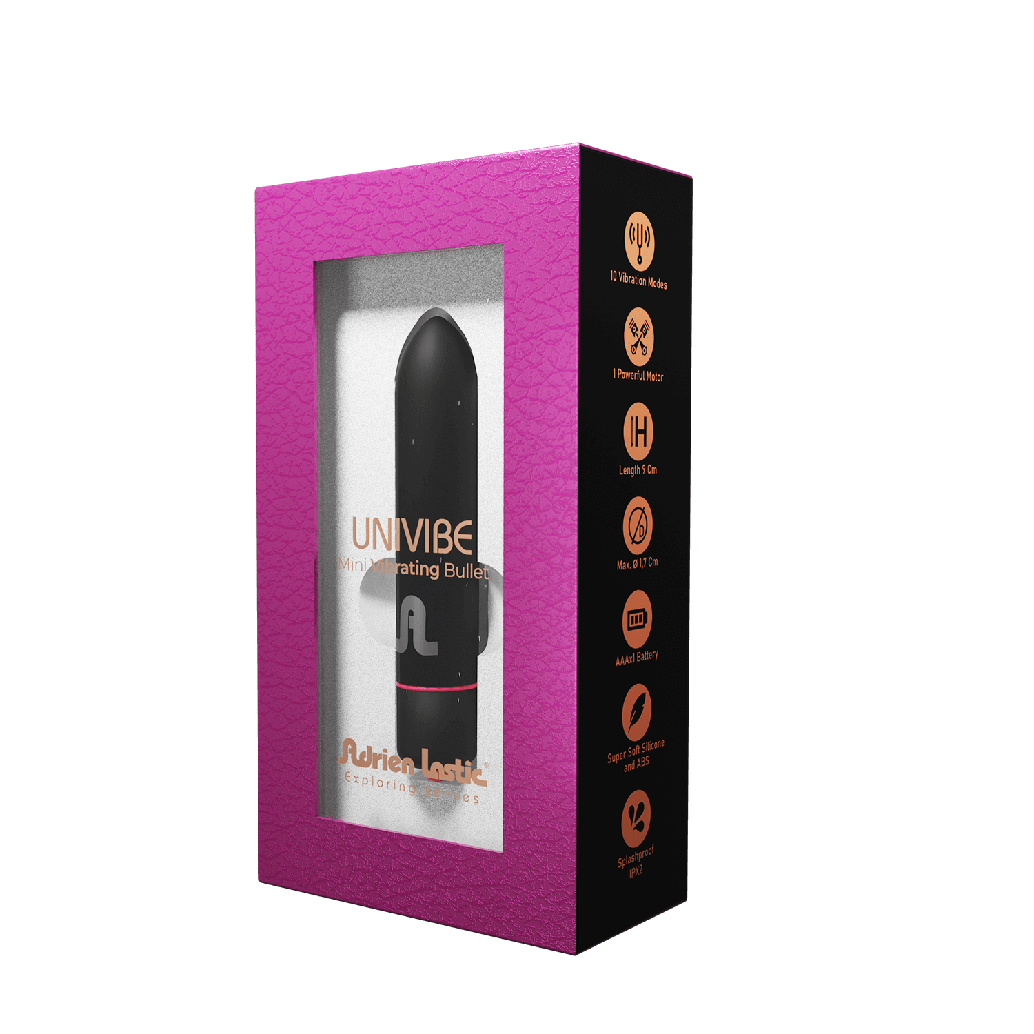 Віброкуля Adrien Lastic Univibe, 10 режимів роботи, силікон, на батарейках