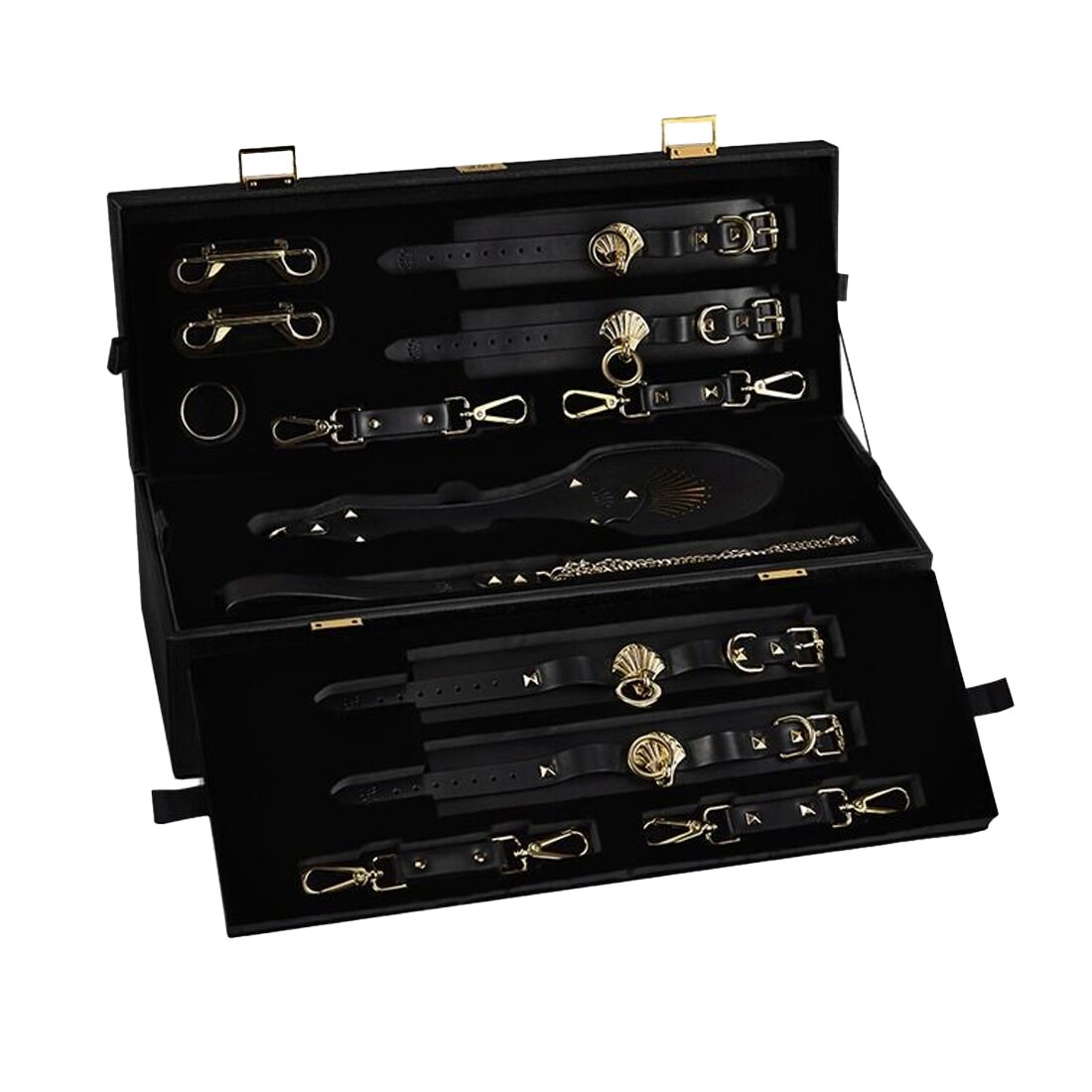 Zalo (США) Розкішний набір для BDSM Zalo Bondage Play Kit, 10 аксесуарів у кейсі, шкіра, кристал Swarovski