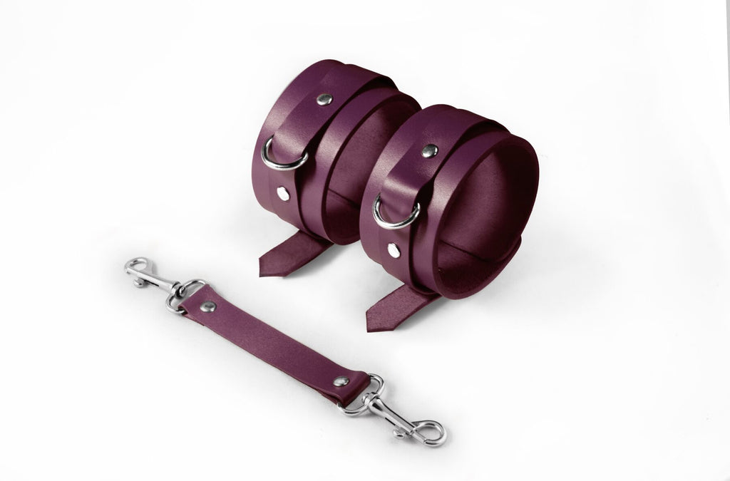 Feral Feelings (Україна) Поножі Feral Feelings – Ankle Restraints Burgundy, натуральна шкіра