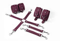Feral Feelings (Україна) Набір для БДСМ Feral Feelings BDSM Kit 3 Burgundy, наручники, поножі, хрестовина