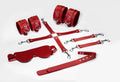 Feral Feelings (Україна) Набір Feral Feelings BDSM Kit 5 Red, наручники, поножі, хрестовина, маска, падл