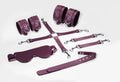 Feral Feelings (Україна) Набір Feral Feelings BDSM Kit 5 Burgundy, наручники, поножі, хрестовина, маска, падл