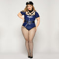 JSY (Китай) Еротичний костюм поліціянтки JSY «Пустотлива Кетт» Plus Size, blue, боді, головний убір поліціянтки