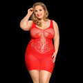 JSY (Китай) Сексуальна сітчаста сукня JSY «Пристрасна Евелін» Plus Size, Red, мереживо, відкрита спинка