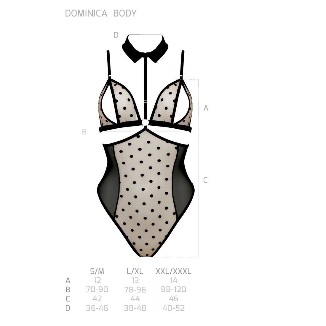 Passion (Польща) Боді Passion DOMINICA BODY XXL/XXXL, black