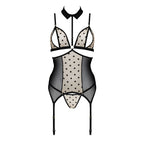 Корсет з відкритими грудьми Passion DOMINICA CORSET XXL/XXXL beige, пажі для пан
