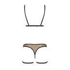 Еротичний комплект спідньої білизни Passion GABI SET S/M beige, трусики з гартер