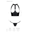 Комплект білизни з відкритими грудьми Passion GENEVIA SET WITH OPEN BRA, корсет, стрінги