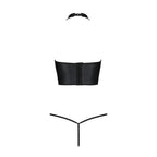 Комплект білизни з відкритими грудьми Passion GENEVIA SET WITH OPEN BRA, корсет, стрінги