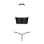 Комплект білизни з відкритими грудьми Passion GENEVIA SET WITH OPEN BRA S/M blac