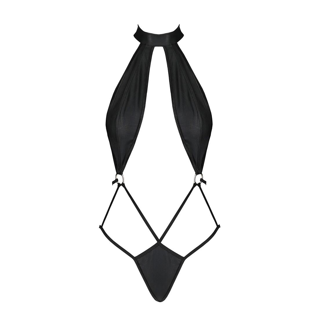 Passion (Польща) Боді-халтер з екошкіри Passion JANNIES BODY XXL/XXXL black