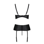 Корсет з відкритими грудьми Passion JANNIES CORSET, стрінги в наборі