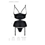 Корсет з відкритими грудьми Passion JANNIES CORSET XXL/XXXL black, стрінги в наб