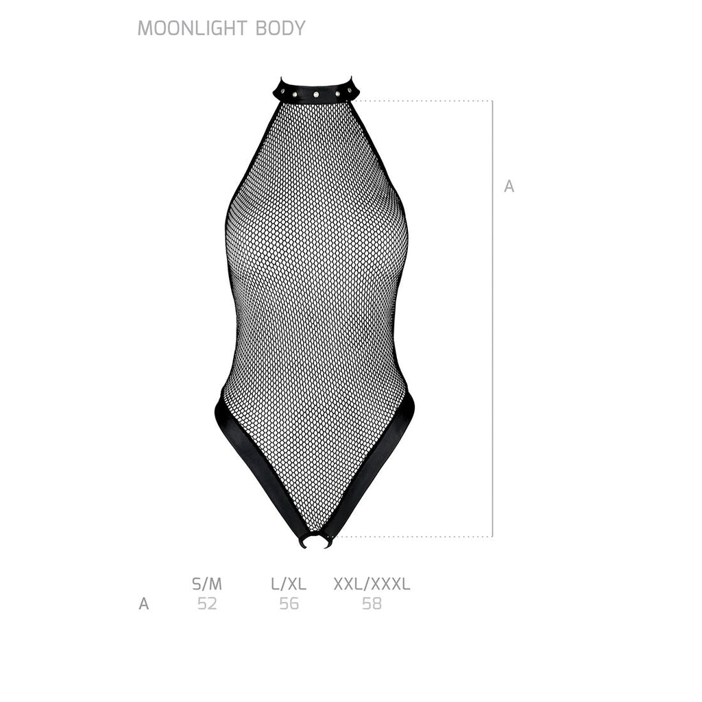 Passion (Польща) Боді-халтер з відкритим доступом Passion MOONLIGHT BODY L/XL black