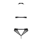 Білизна з відкритим доступом Passion MOONLIGHT SET S/M black, топ, стрінги