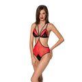 Passion (Польща) Напівпрозоре боді з мереживом Passion PEONIA BODY S/M red