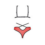 Комплект білизни Passion PEONIA SET XXL/XXXL red, бра, трусики