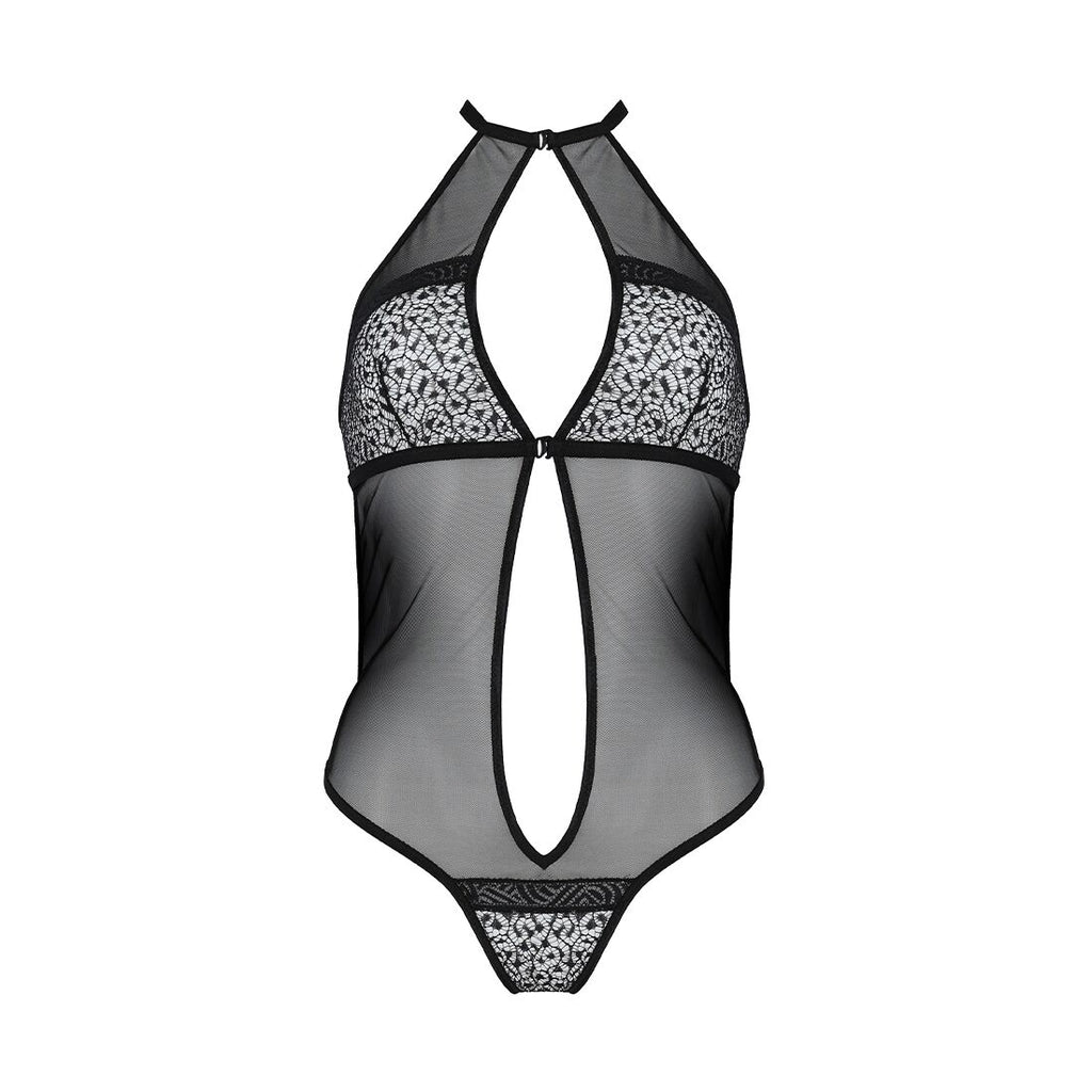 Passion (Польща) Сітчасте боді з мереживом на грудях Passion SATARA BODY XXL/XXXL black