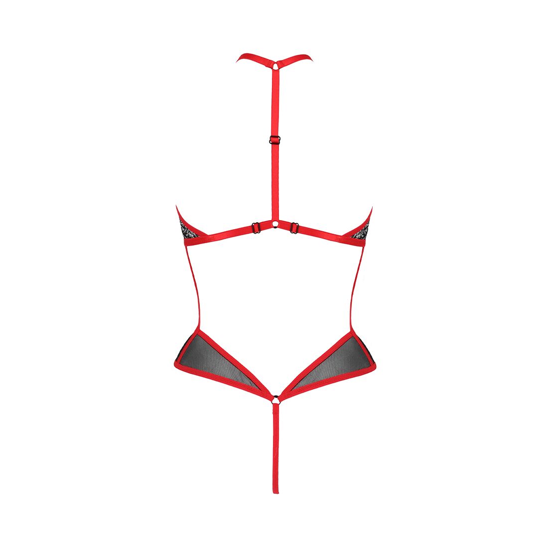 Passion (Польща) Сітчасте боді з мереживом на грудях Passion SATARA BODY XXL/XXXL red