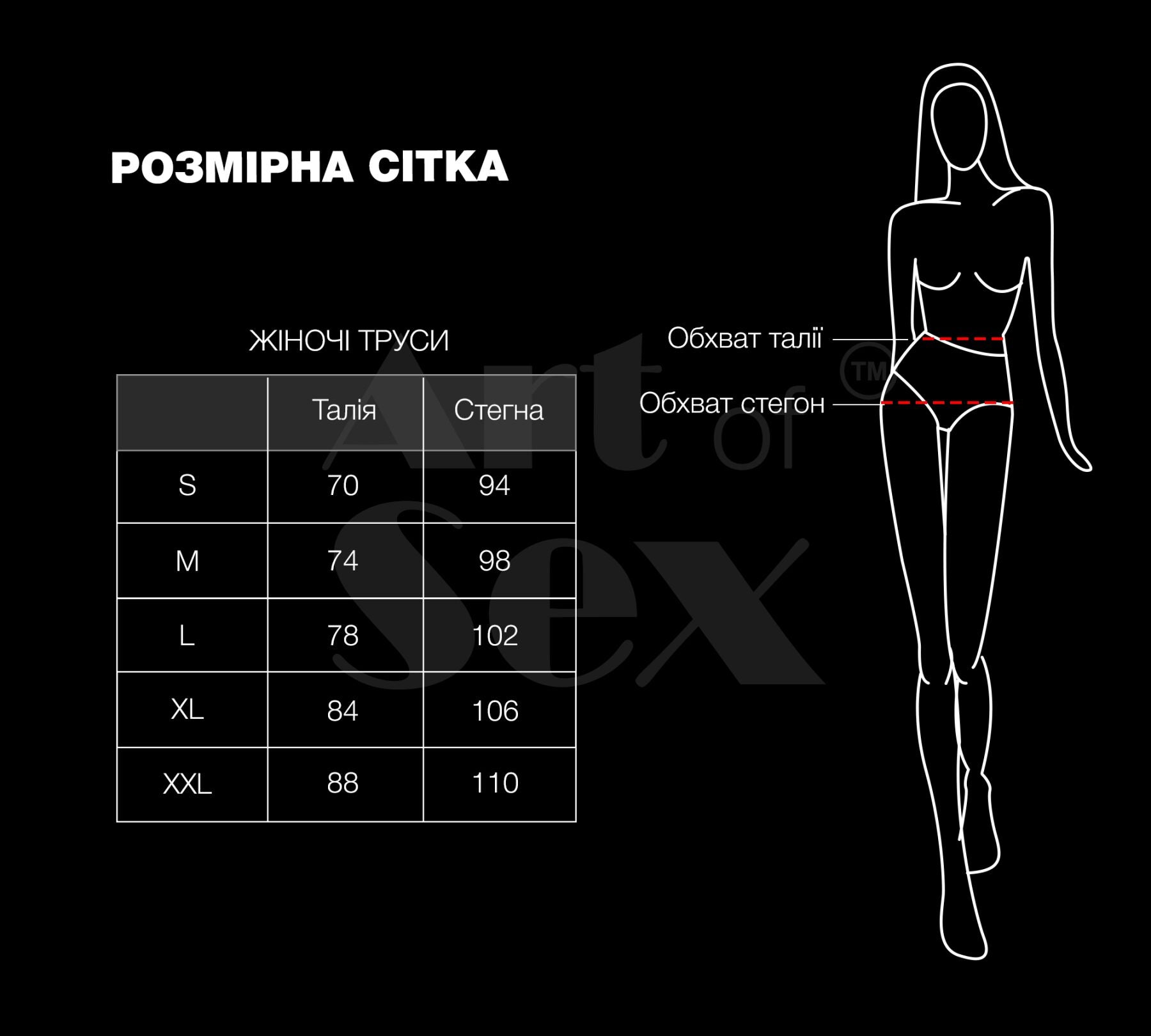 Art of Sex (Україна) Жіночі трусики Art of Sex - Love Червоні розмір M
