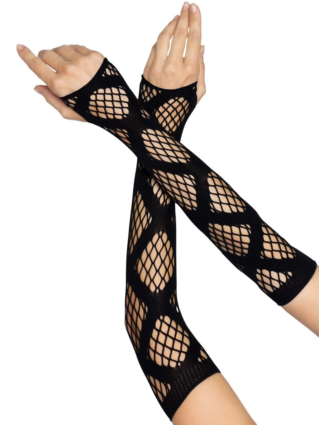 Leg Avenue (США) Довгі мітенки Leg Avenue Faux wrap net arm warmers One size Black, велика сітка