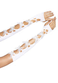 Leg Avenue (США) Мітенки Leg Avenue Butterfly applique arm warmers White, метелики