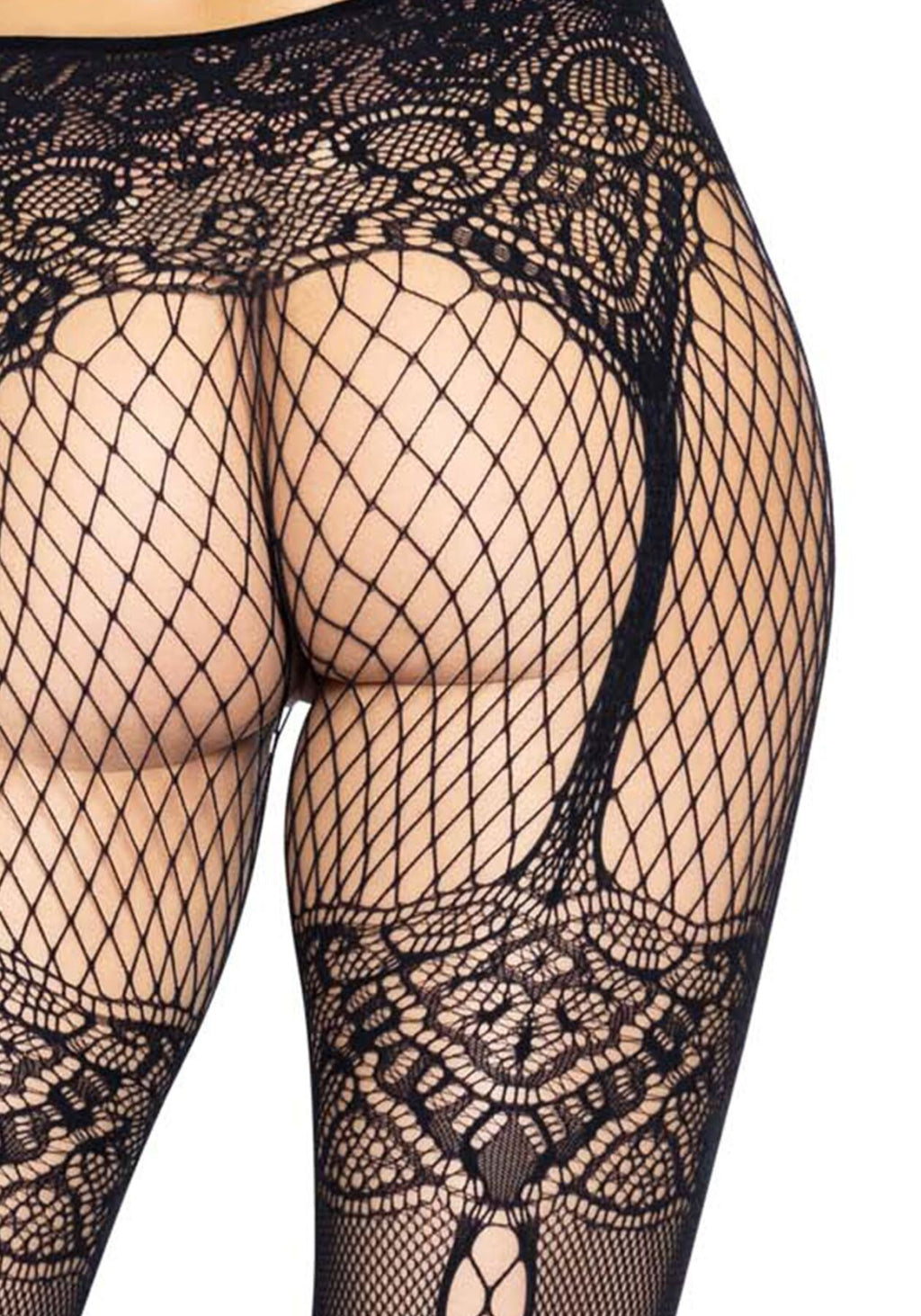 Leg Avenue (США) Колготки Leg Avenue Fishnet tights with back seam One size Black, задній шов, мереживо, сітка