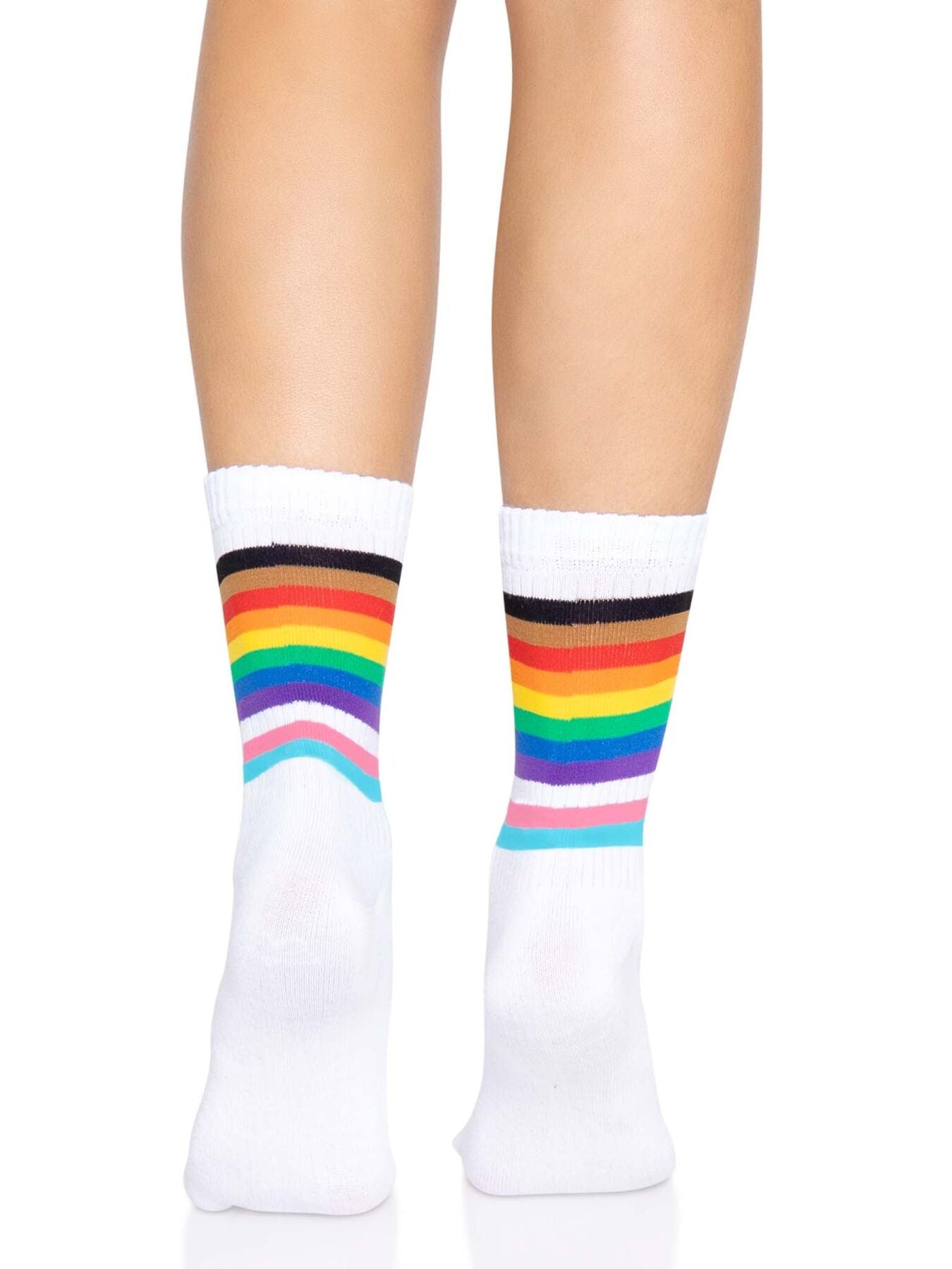 Leg Avenue (США) Шкарпетки жіночі в смужку Leg Avenue Pride crew socks Rainbow, 37–43 розмір