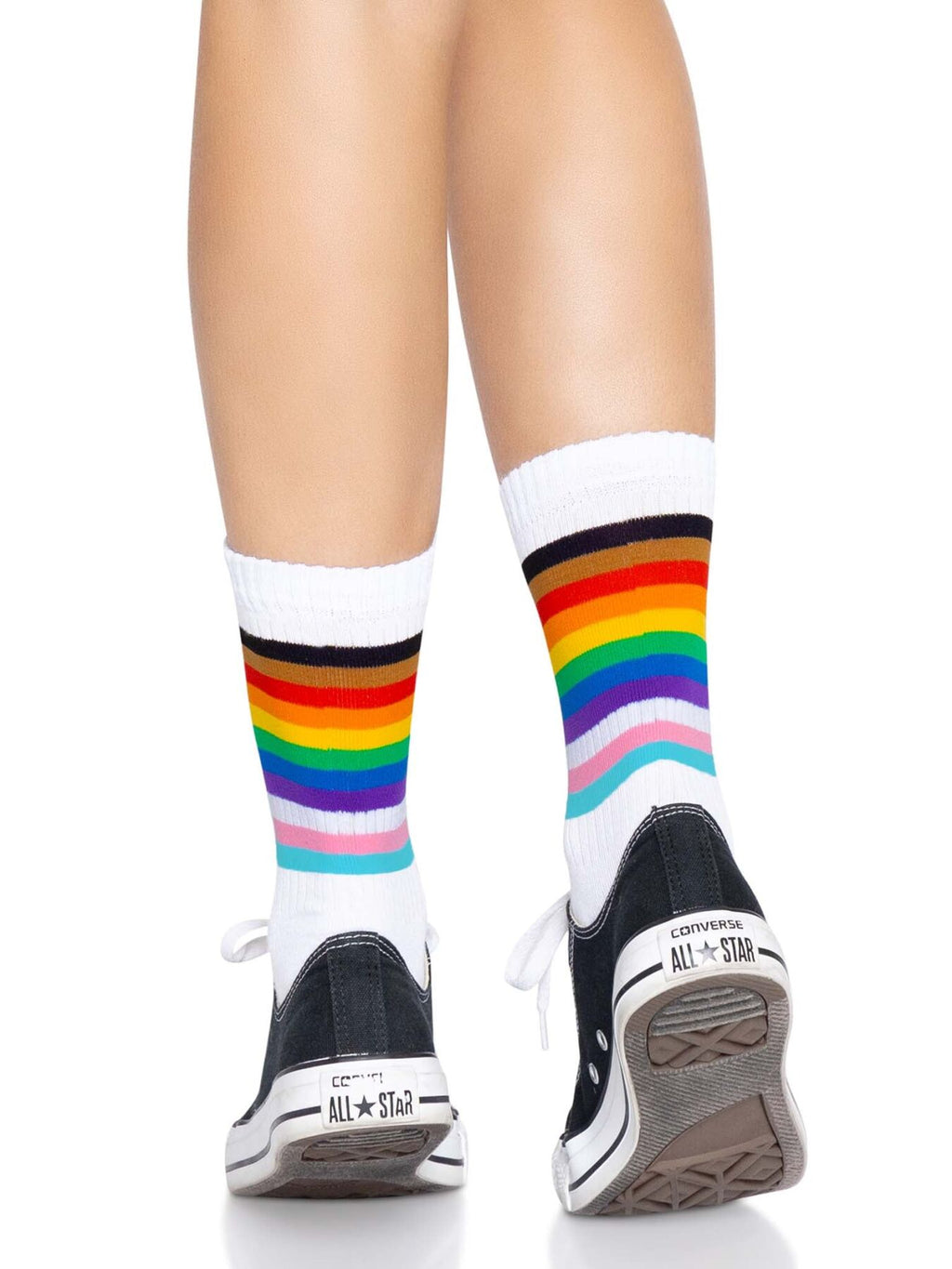 Leg Avenue (США) Шкарпетки жіночі в смужку Leg Avenue Pride crew socks Rainbow, 37–43 розмір