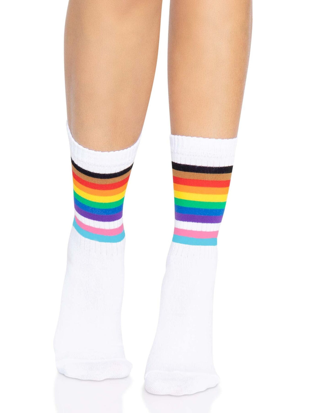 Leg Avenue (США) Шкарпетки жіночі в смужку Leg Avenue Pride crew socks Rainbow, 37–43 розмір