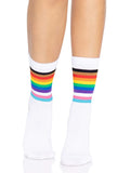 Leg Avenue (США) Шкарпетки жіночі в смужку Leg Avenue Pride crew socks Rainbow, 37–43 розмір