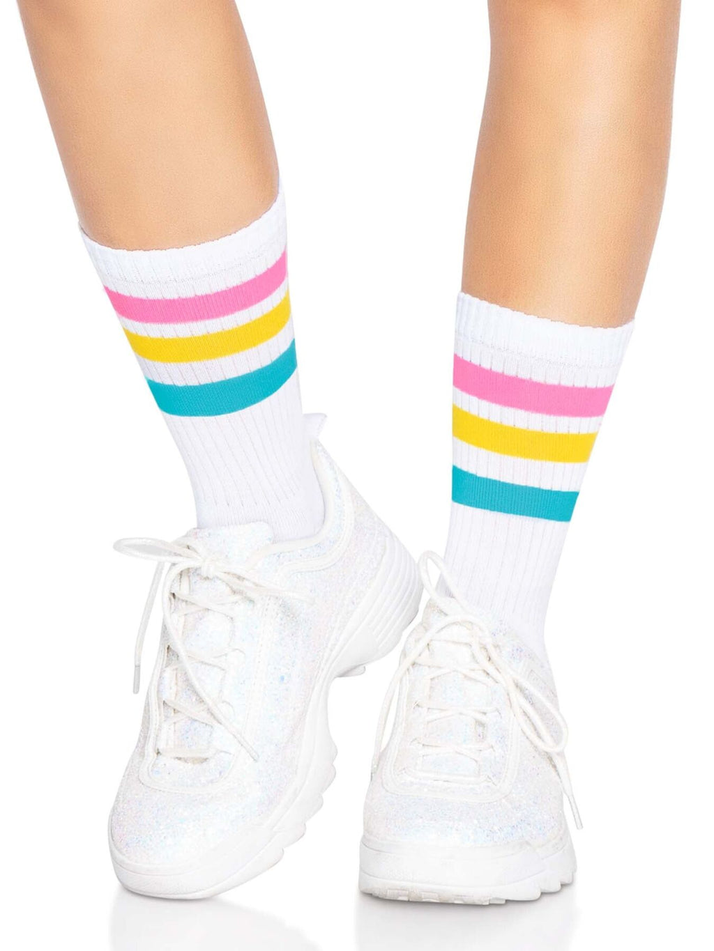 Leg Avenue (США) Шкарпетки жіночі в смужку Leg Avenue Pride crew socks Pansexual, 37–43 розмір