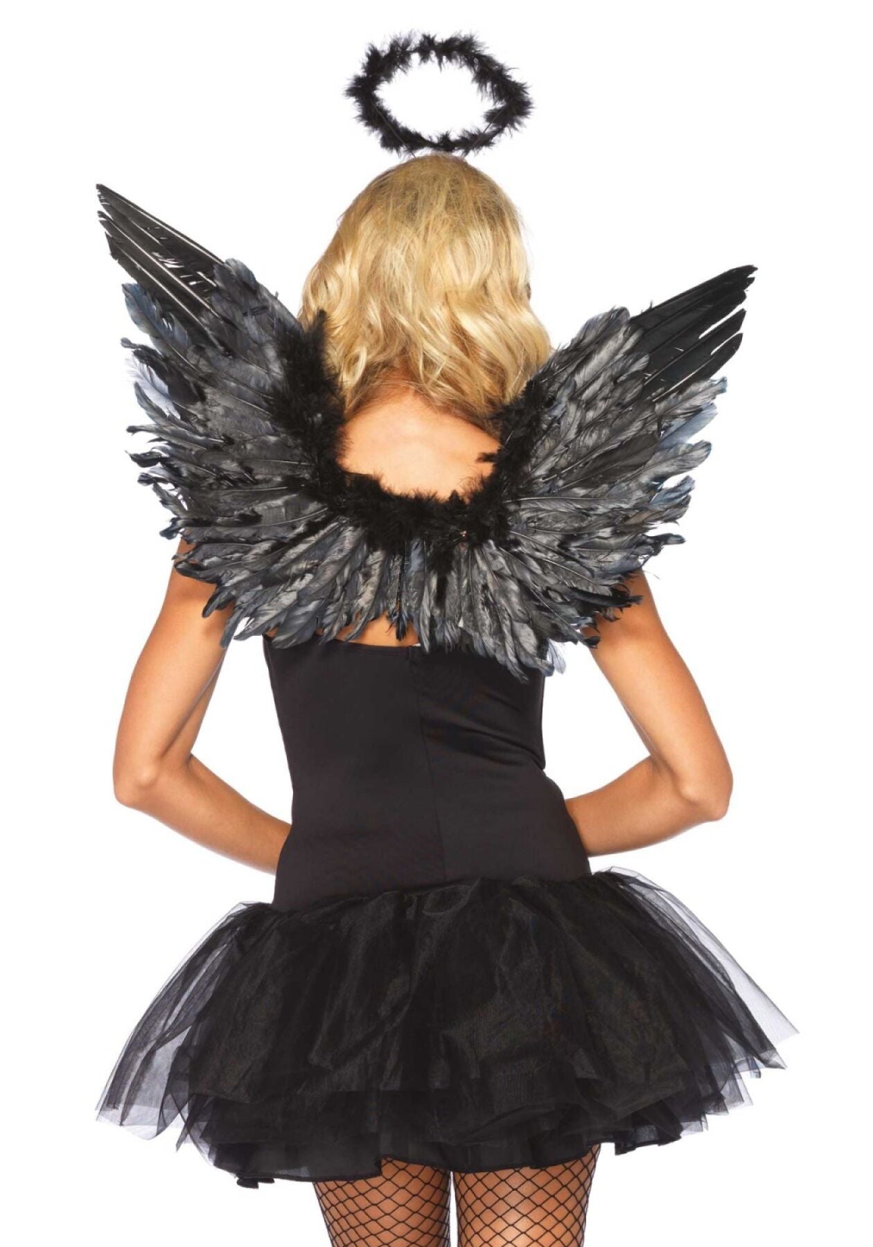 Leg Avenue (США) Крила чорного ангела Leg Avenue Angel Accessory Kit Black, крила, німб