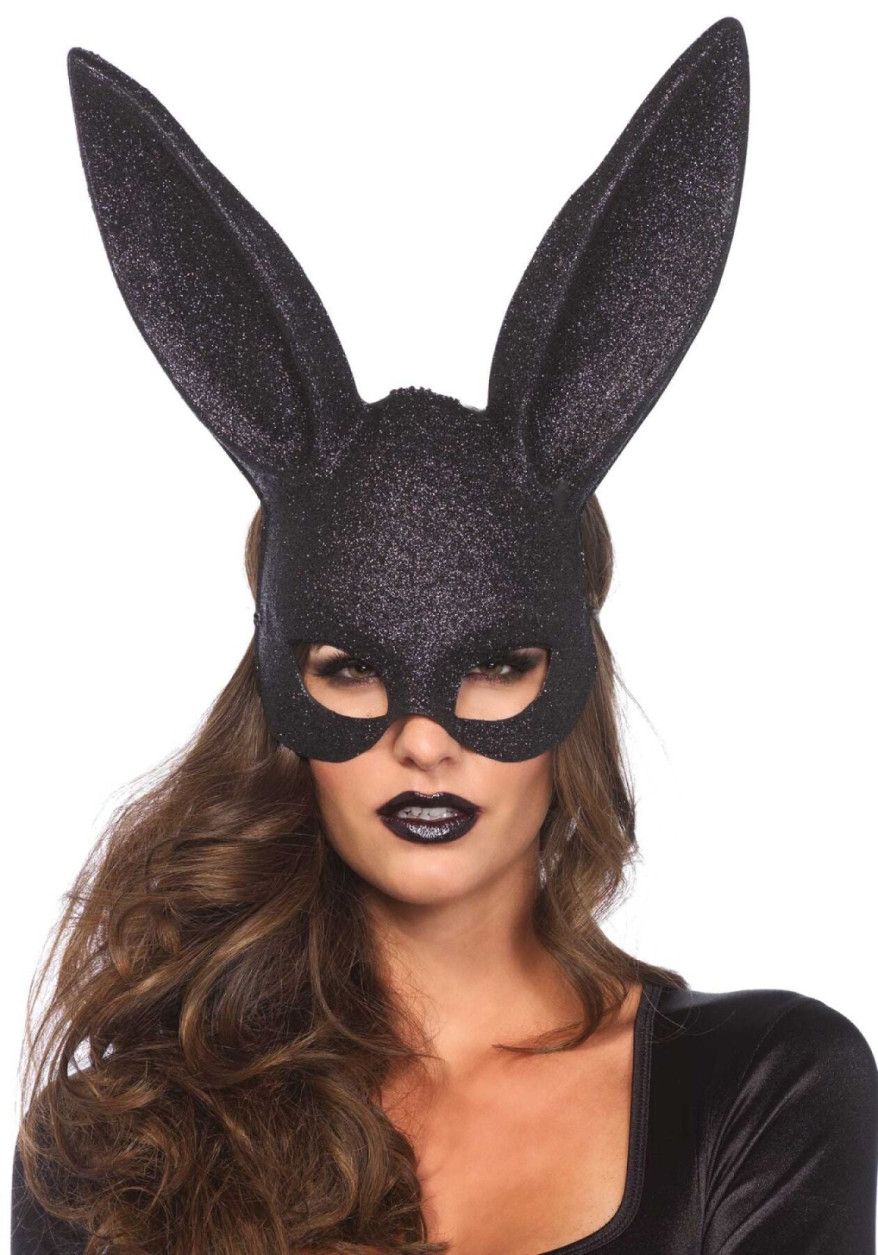 Leg Avenue (США) Блискуча маска кролика Leg Avenue Glitter masquerade rabbit mask Black