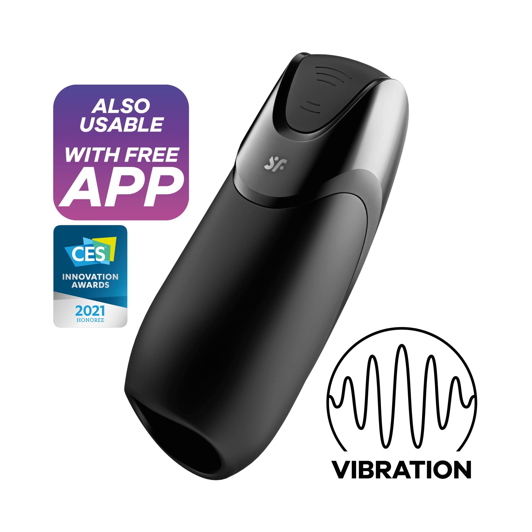 Satisfyer (Німеччина) Смарт-мастурбатор з вібрацією Satisfyer Men Vibration+, 2 мотори, 14 режимів, водонепроникний