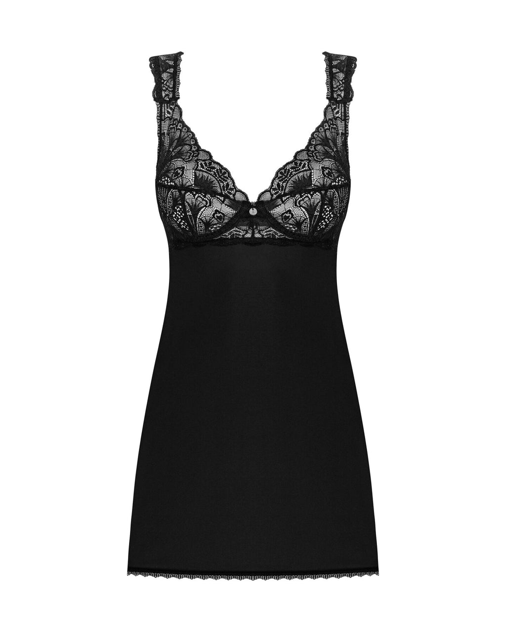 Obsessive (Польща) Сорочка бебі-дол з мереживом на грудях Obsessive Donna Dream babydoll XL/2XL Black, стрінги
