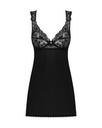Сорочка бебі-дол з мереживом на грудях Obsessive Donna Dream babydoll XL/2XL Black, стрінги